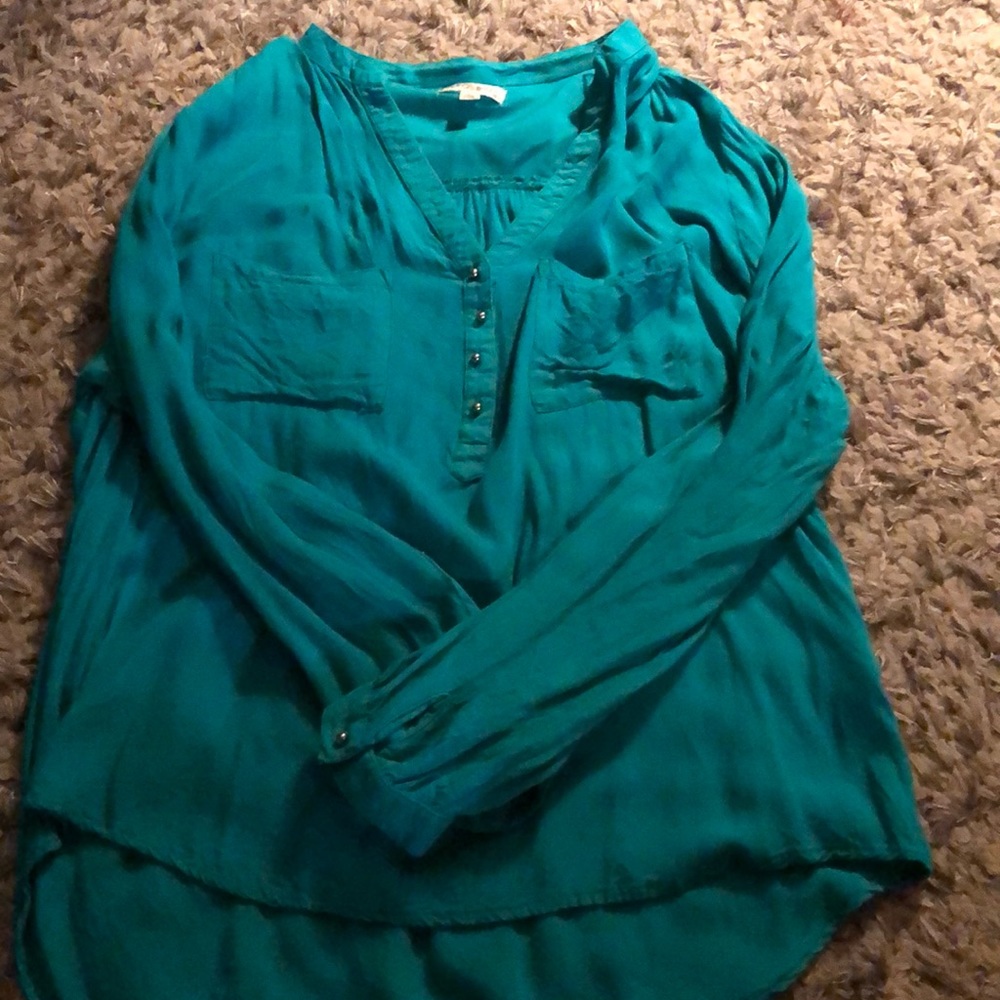Teal v-neck